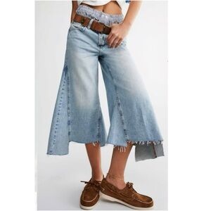 Free People Ripple Wide Leg‎ Crop Jeans